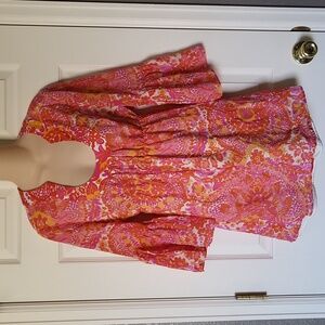 Trina Turk Bonita Orange Pink Retro Style Dress Size 6